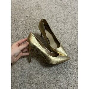 Sam Edelman Women's Hazel Pumps Gold Snakeskin‎ Size 8.5